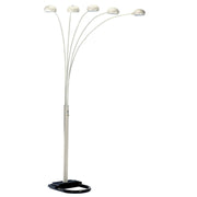 84' Tall Metal Floor Lamp with White finish and 5 adjustable Arch Arms