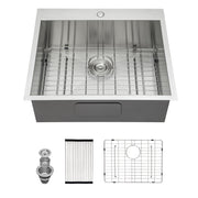 25'x22'x12' Stainless Steel Laundry Utility Sink Drop In Topmount 16 Gauge Deep Single Bowl Kitchen Sink Basin