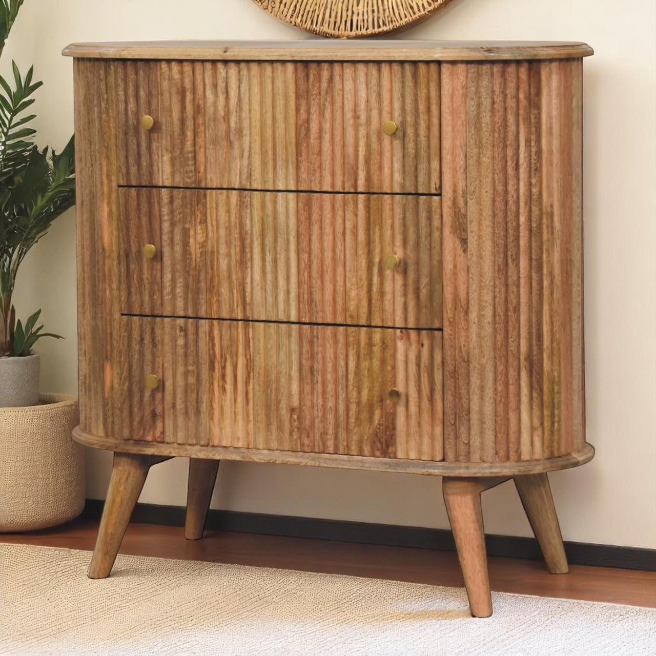 Soba Nordic Chest, 3-Drawers, Nordic Legs, Light Brown