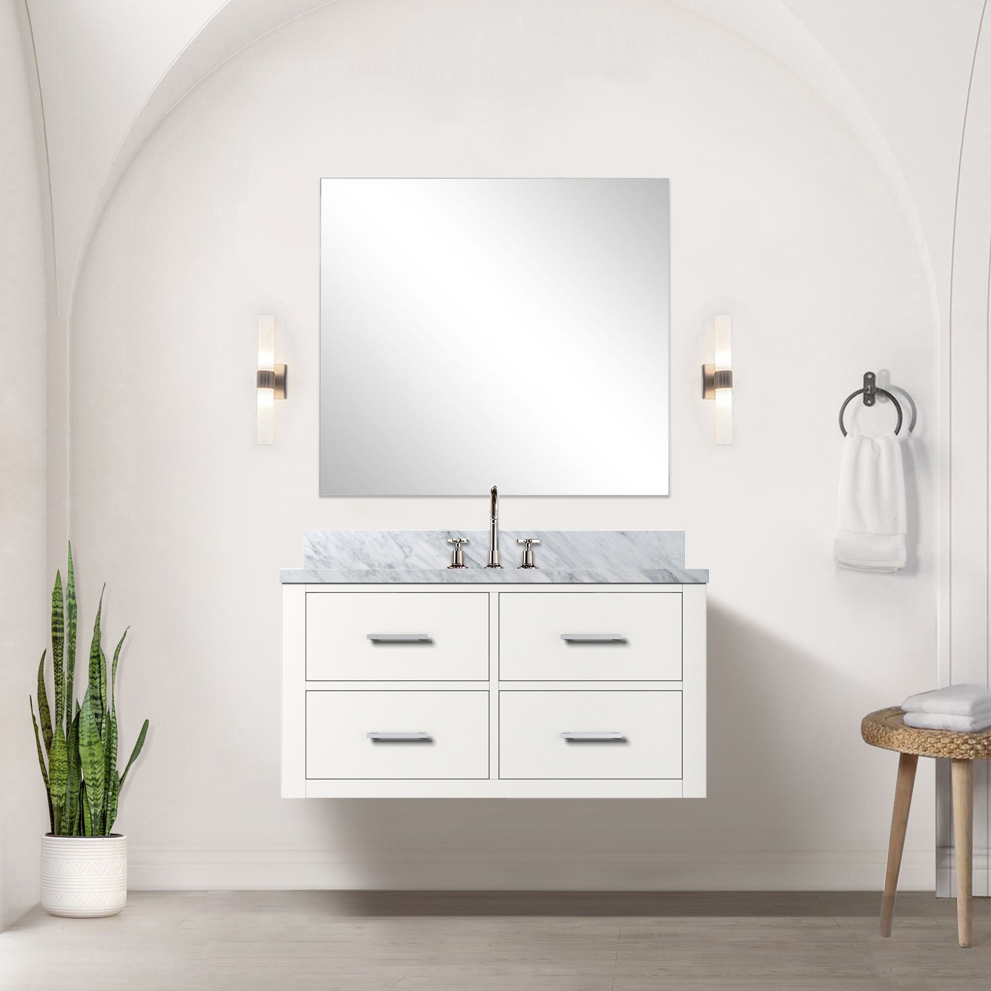 White Single Bath Vanity 36 in. W x 22 in. D