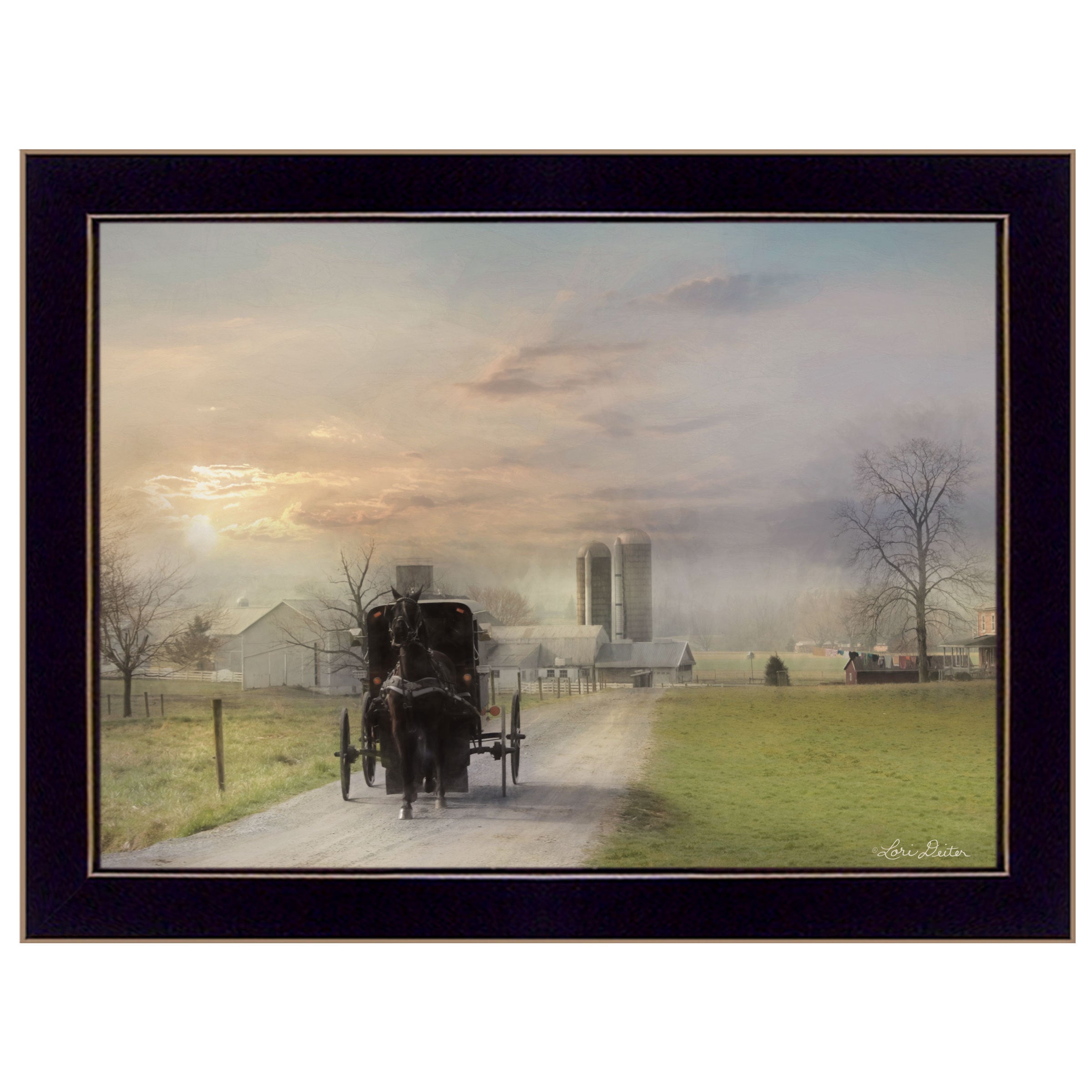 'Morning Exercise' By Lori Deiter, Ready to Hang Framed Print, Black Frame