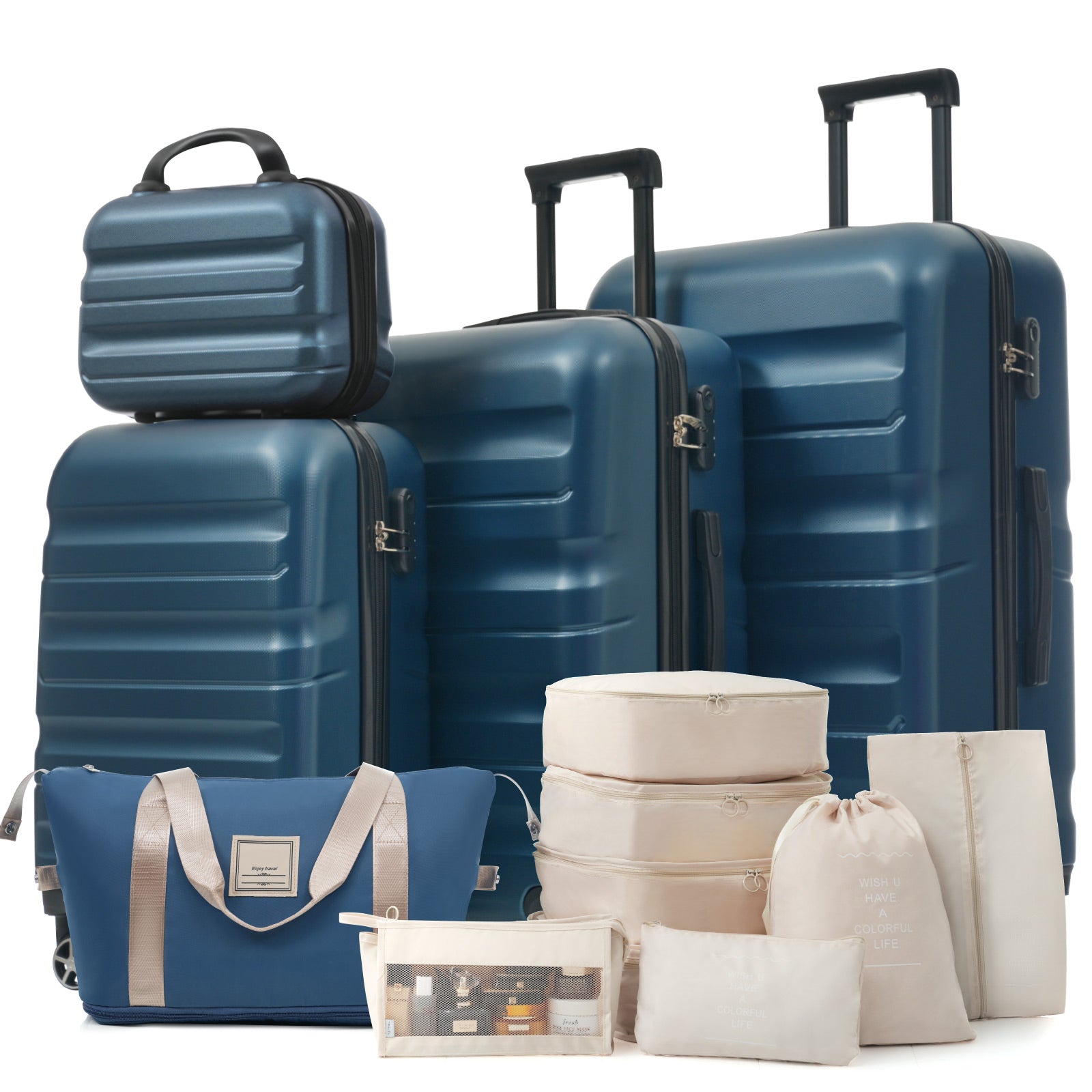 Hardshell ABS Luggage Set - Lightweight & Durable Suitcases with Dual Spinner Wheels, Carry-On & Check-In Sizes for Travel & Business