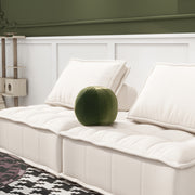 Luna 12' Round Sphere Accent Ball Throw Pillow, Olive Green Performance Velvet