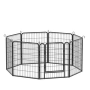 8 Panels Heavy-Duty Metal Playpen with Door, 31.7' H Dog Fence Pet Exercise Pen for Outdoor, Indoor