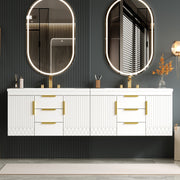 72'' Wall Mounted Bathroom Vanity, Floating Bathroom Storage Cabinet with Drawers, Solid Wood Bathroom Cabinet (Same as N710S236003K)
