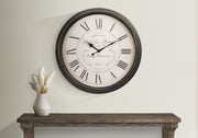 Clocks, 30' Round, Large Oversized, Wall Clock, Brown, Transitional