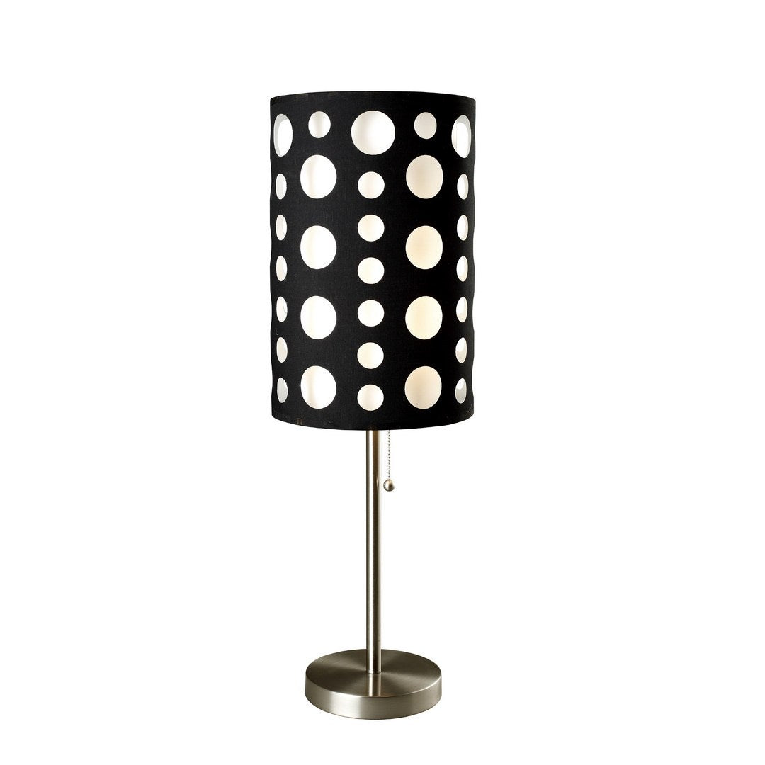 33' Tall Metal Table Lamp, Retro design with Black and White Shade