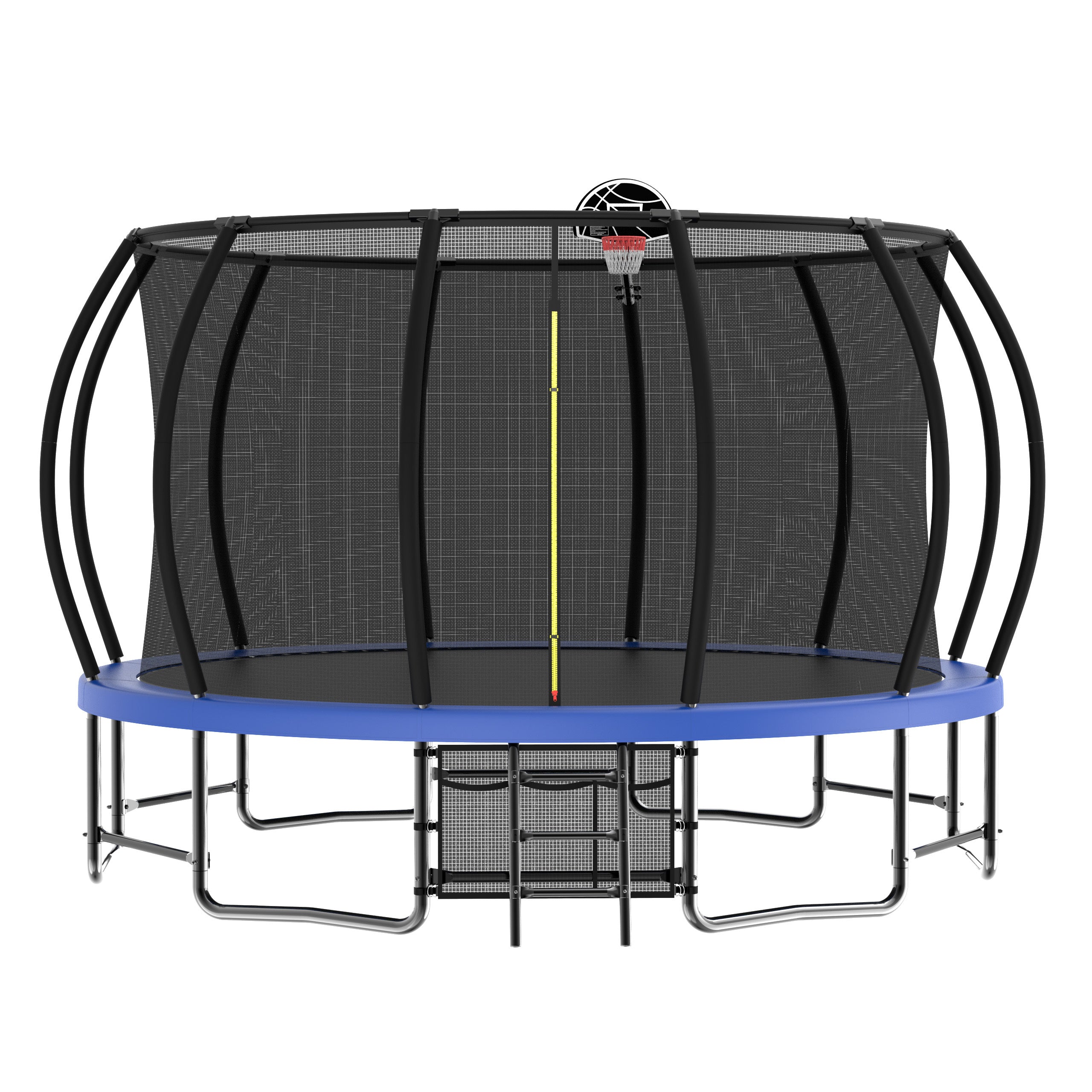 16FT Outdoor Trampoline for Kids and Adults, Pumpkin Trampolines with Curved Poles,Heavy Duty Trampoline Anti-Rust Coating ASTM Approval