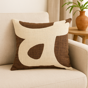 Handcrafted Cotton Slub Abstract Printed Square Pillow - 18'x18'