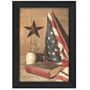 'God and Country' By Billy Jacobs, Printed Wall Art, Ready To Hang Framed Poster, Black Frame