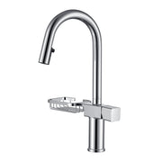 CINCOSKY High Arc Pull-Down Kitchen Faucet - Single Hole Stainless Steel Modern Sink Faucet in Chrome