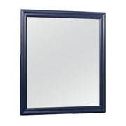Charlston Blue Mirror with Tempered Glass and Solid Wood Frame, 38.19 Inches
