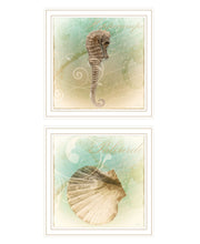 'The Sea III & Sea IV' 2-Piece Vignette by Sophie 6, Ready to Hang Framed Print, White Frame