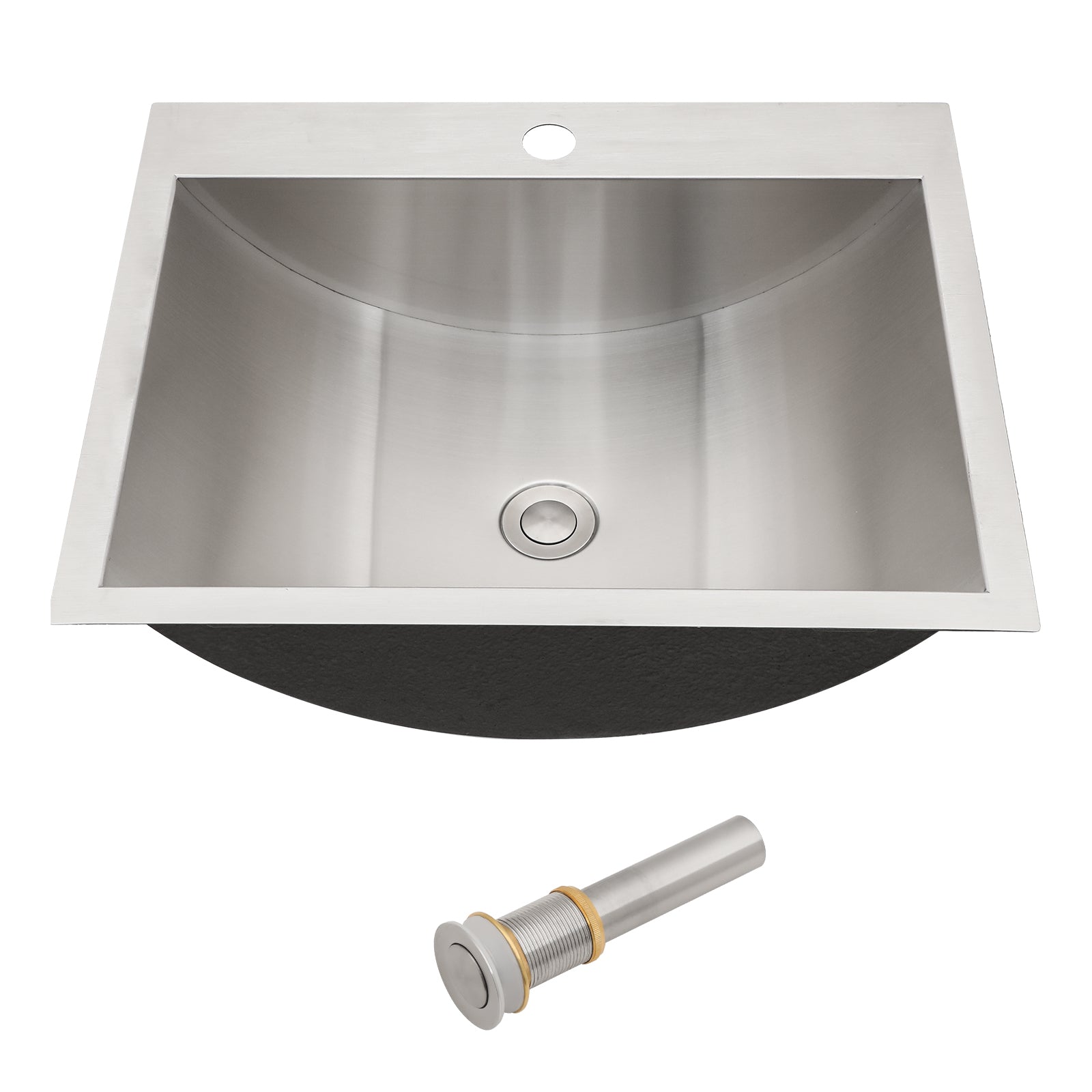 21 x 17' Brushed Nickel Drop-in Bathroom Sink with Pop-Up Drain, Stainless Steel SU304, Durable & Rust-Resistant, Easy Installation