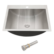 21 x 17' Brushed Nickel Drop-in Bathroom Sink with Pop-Up Drain, Stainless Steel SU304, Durable & Rust-Resistant, Easy Installation