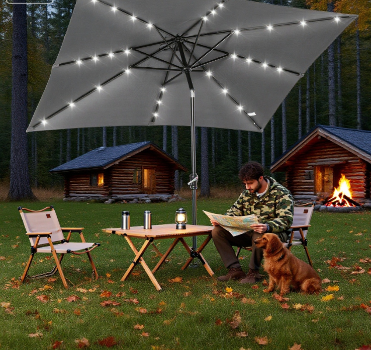 Sun Umbrella Solar Umbrella,Lighted Patio Umbrella