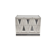 Lavita Modern & Contemporary Style 2-Drawer Night stand Made with Wood and Gold Accents in River Sand Grey  same as B009P245897 (CA inventory)