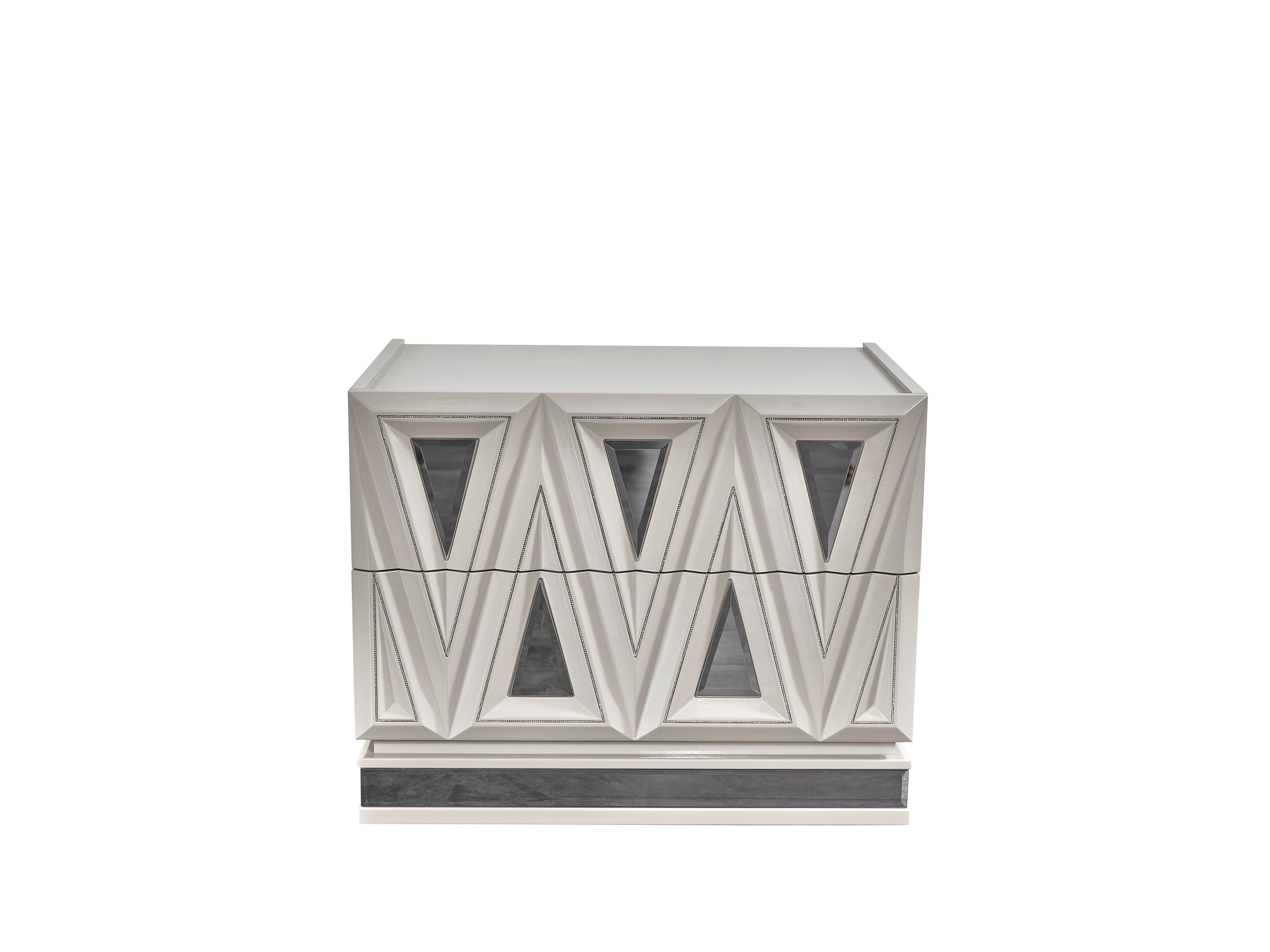 Lavita Modern & Contemporary Style 2-Drawer Night stand Made with Wood and Gold Accents in River Sand Grey  same as B009P245897 (CA inventory)