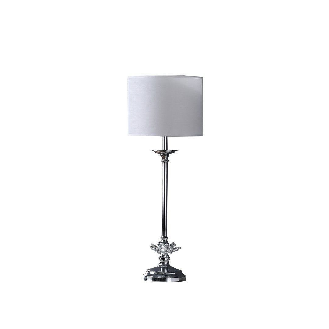 25.5' In Buffet Crystal Floral Chrome Metal Table Lamp
