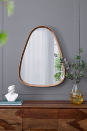 30'x38' Irrgeular Mirror with Wood Frame, Wall Mirror for Living Room Bathroom Entryway