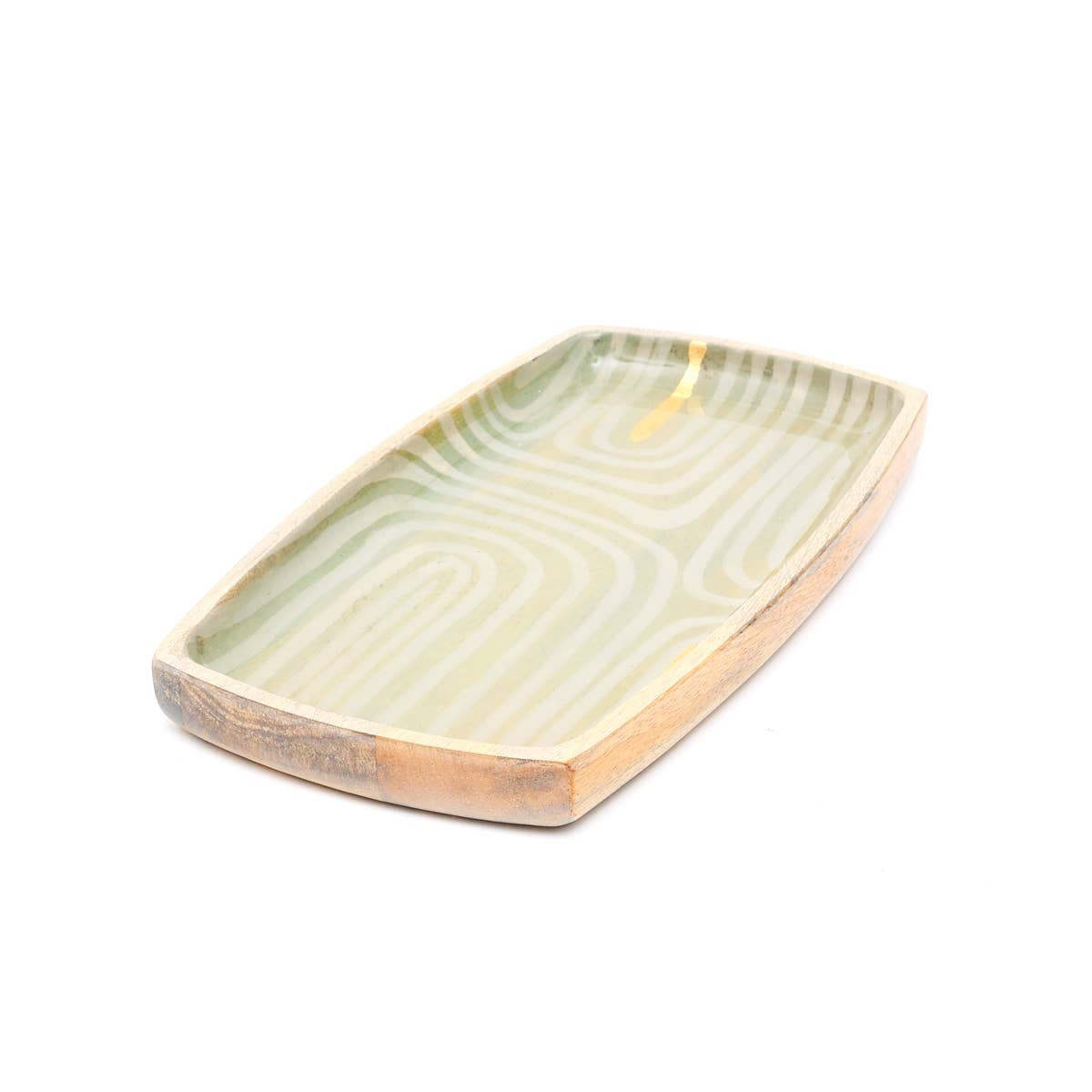 Jakevia Handmade Running Stripes Wooden Platter (Large)