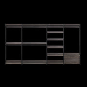 Monica Wood Walk-in Closet System Rustic Melamine 143 Inch Modular Storage