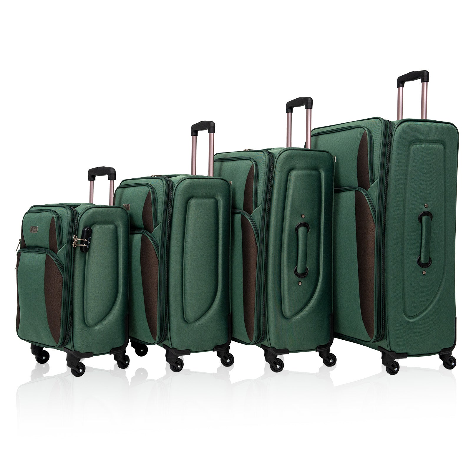 SoftshellLuggage Expandable 4 Piece Set Suitcase Softside Lightweight Luggage Travel Set