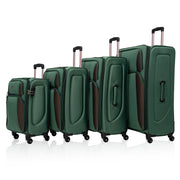 SoftshellLuggage Expandable 4 Piece Set Suitcase Softside Lightweight Luggage Travel Set