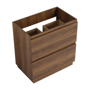 Modern Freestanding Bathroom Vanity Cabinet with Double Drawer Brown Engineered Wood 30'