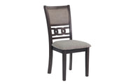 Dining Room Furniture Grey Finish Set of 2 Side Chairs Cushion Seats Unique Back Kitchen Breakfast Chairs