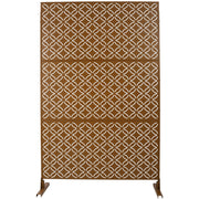 Freestanding Decorative Privacy Screen for Deck Balcony Patio, Metal Privacy Screen 76' H×48' W, Brown