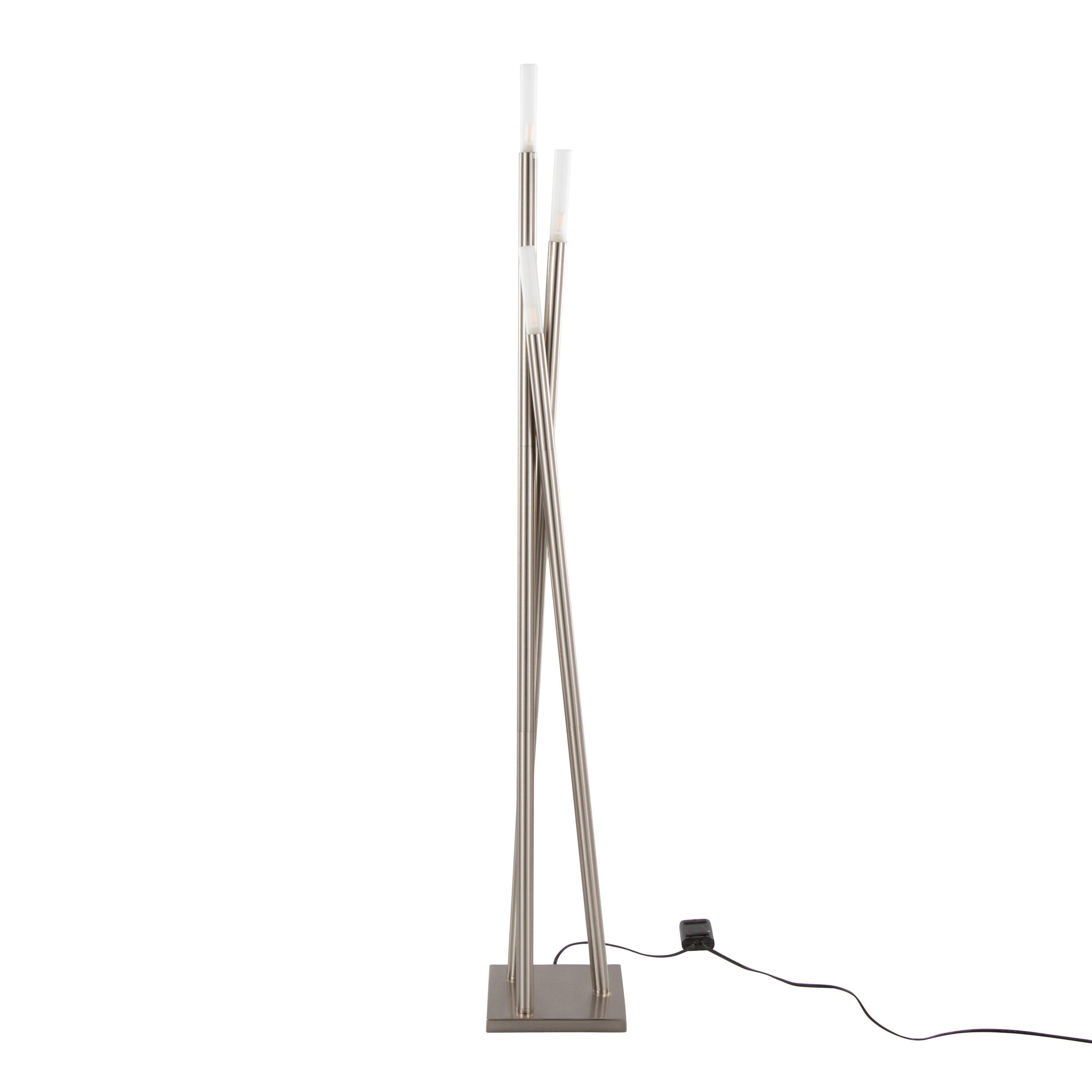 Icicle Contemporary Floor Lamp in Brushed Nickel by LumiSource