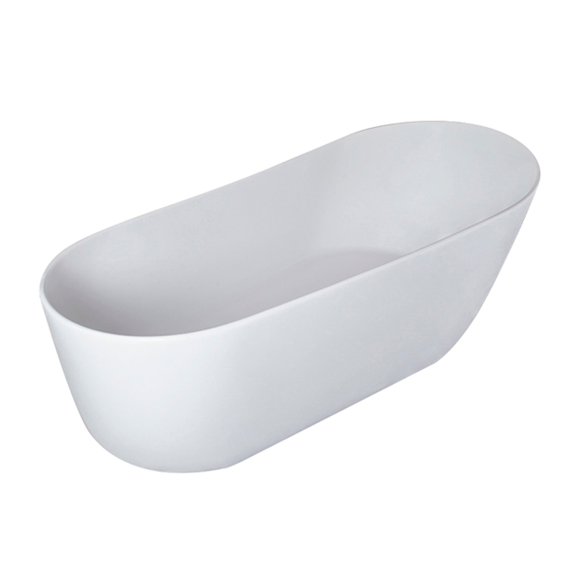 Elegant Solid Surface Freestanding Bathtub with Overflow in Matte White, Stone Resin, 67-Inch