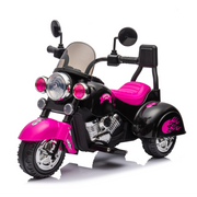 Kids Ride On Motorcycle Toy, 3-Wheel Chopper Motorbike with LED Colorful Headlights Horn, Pink 6V Battery Powered Riding on Electric Harley Motorcycle for Boys Girls