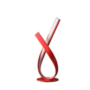 17' In Abstract Upright Ribbon Bow Led Red Metal Table Lamp