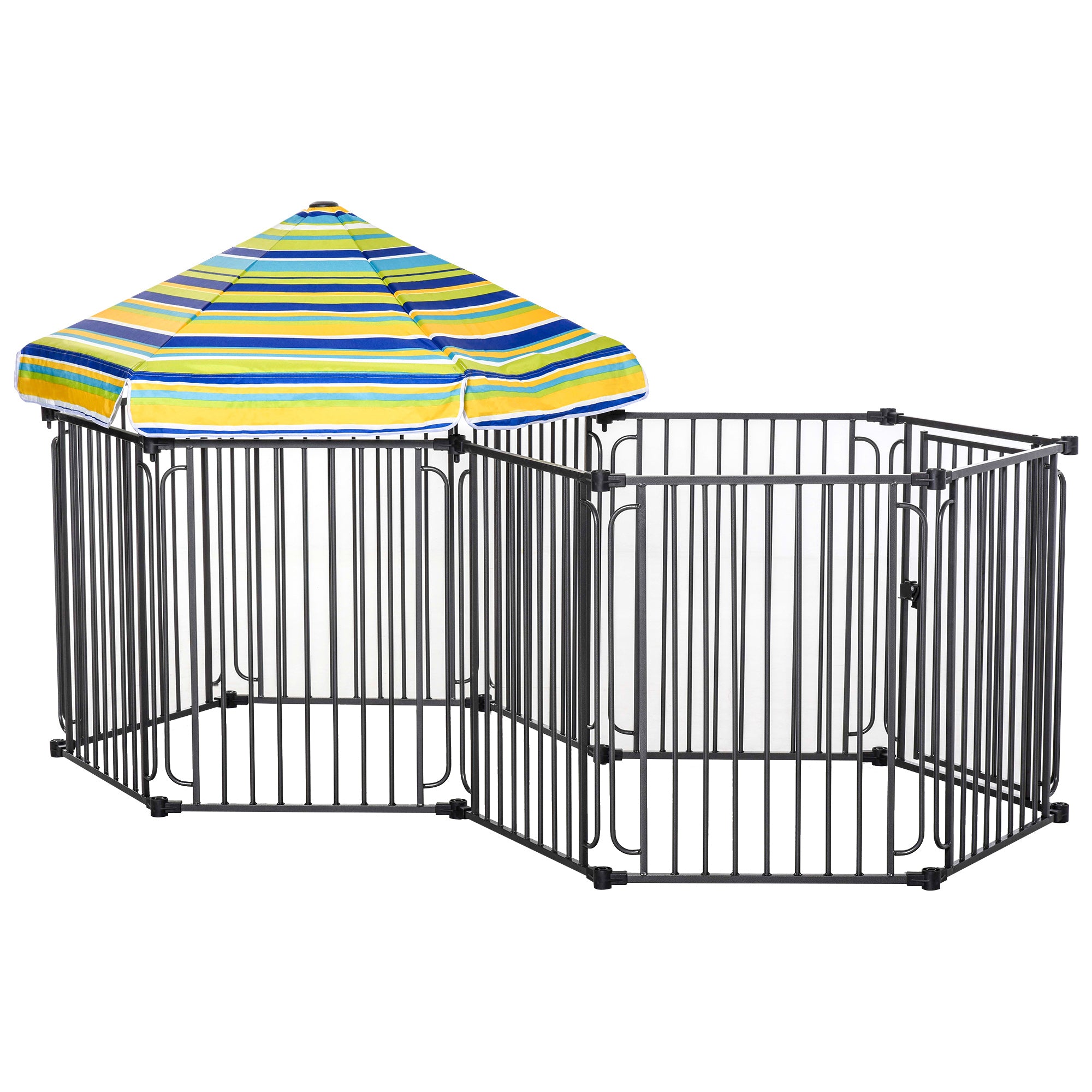 PawHut Dog Playpen with Door & Removable Cover for Small & Most Medium Sized Dogs Indoor & Outdoor Use, 47' H