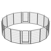 16 Panels Heavy-Duty Metal Playpen with Door, 39.37' H Dog Fence Pet Exercise Pen for Outdoor, Indoor