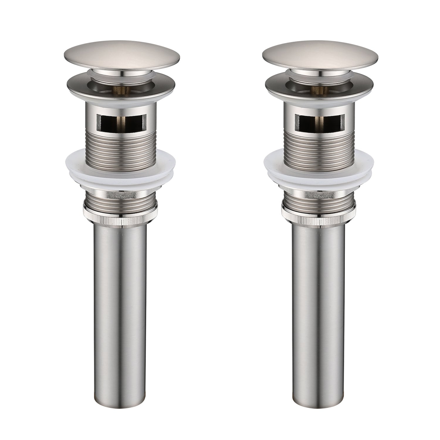 2 Pcs Bathroom Sink Drain with Overflow, Vessel Sink Lavatory Vanity Pop Up Drain Stopper, 304 Stainless Steel