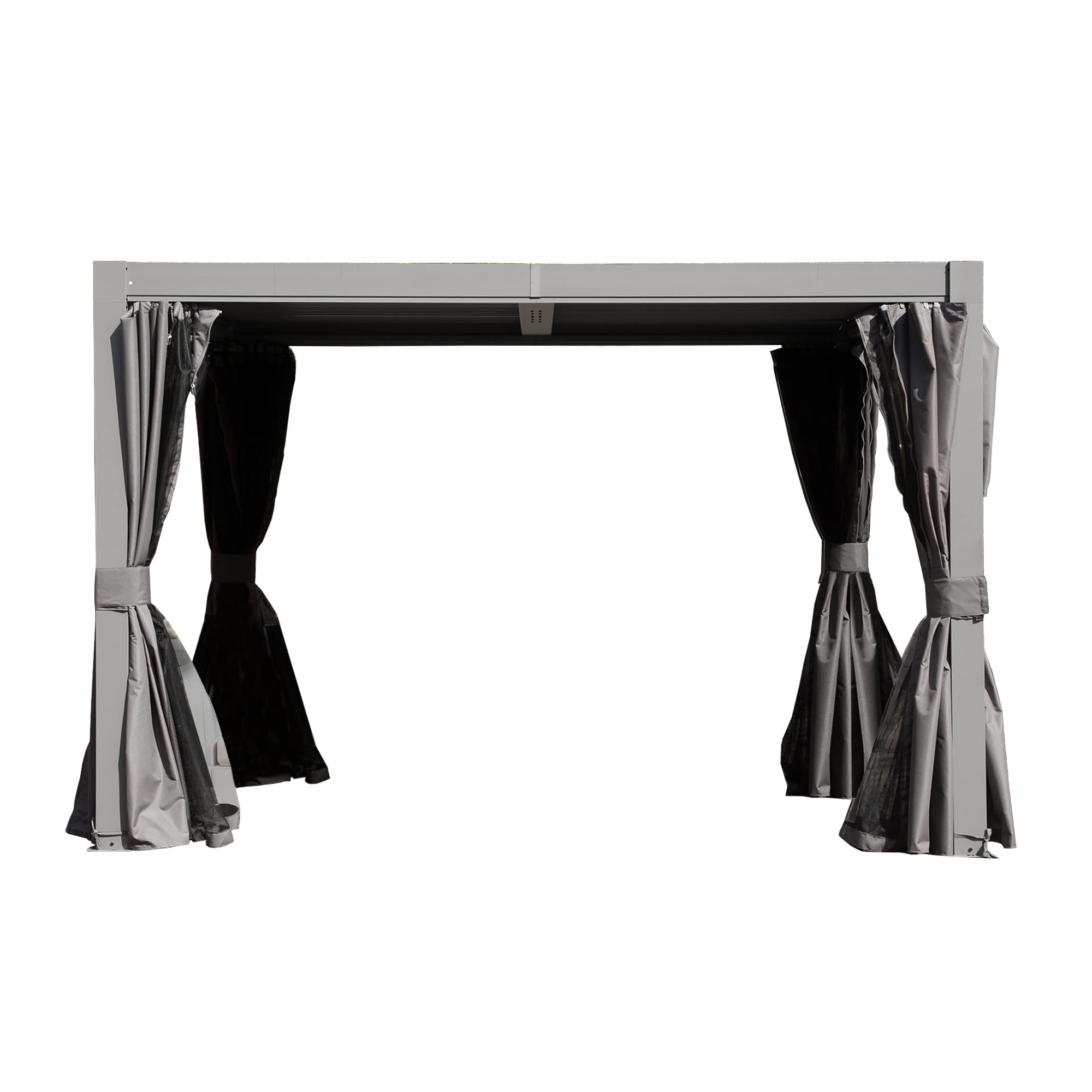 10x10 FT Outdoor Louvered Pergola with Adjustable Louvers-Gray