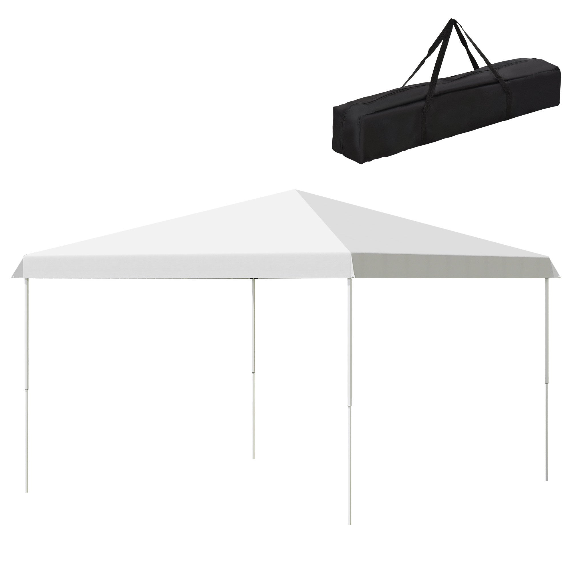 Outsunny 13' x 13' Pop Up Canopy Tent, Instant Sun Shelter, Tents for Parties, Height Adjustable, with Wheeled Carry Bag for Outdoor, Garden, Patio, Parties, White