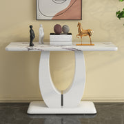 Modern Simple Glossy White Rectangular Counter Bar Table 47.24' x 18.11' x 29.52' For Living Room Bedroom Bedside Entrance House Balcony Office Bathroom. BT-1280 W1151S00487