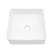 15.69 x 15.69 Inches Modern White Ceramic Square Vessel Bathroom Sink