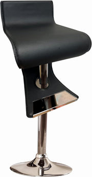 Modern Sleek Bentwood Adjustable Swivel Curved Bar Stool, BLACK Wood