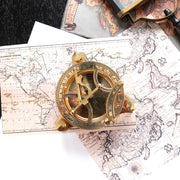 Vintage Collectible Brass Sundial Campass-Golden