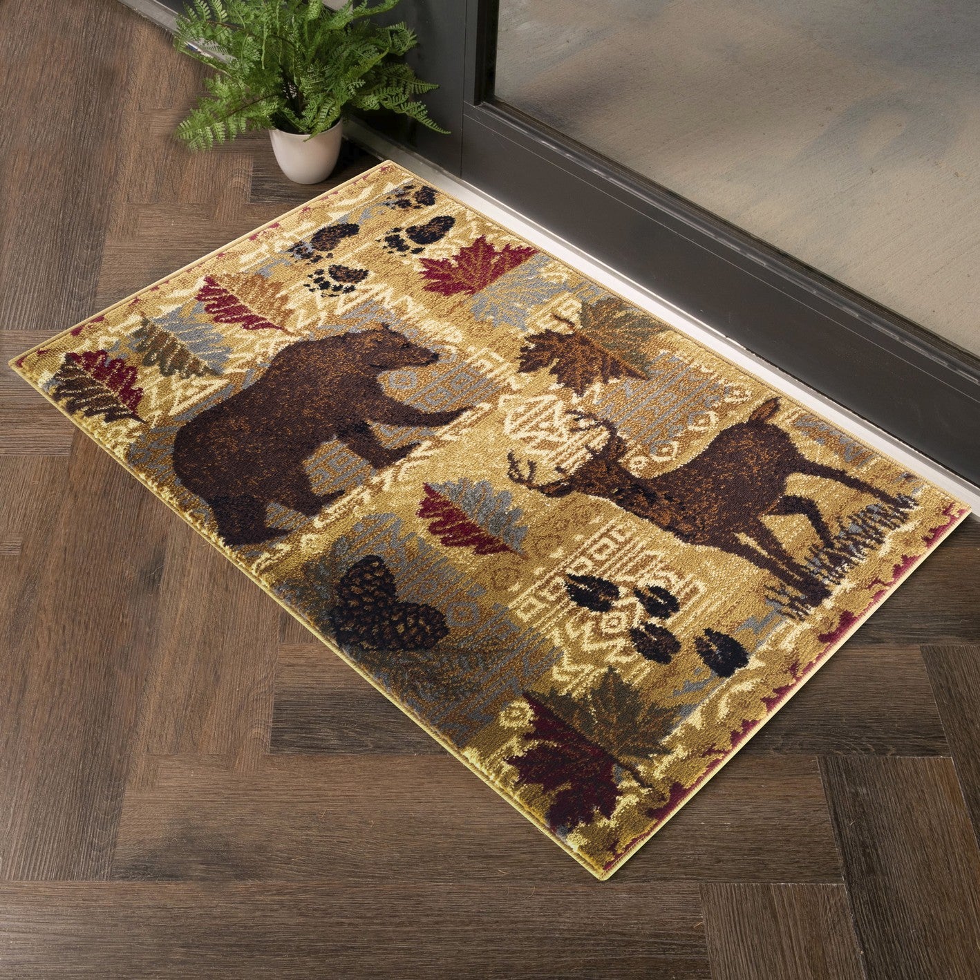 Nature's Nest GC_CBL3002 Multi 2 ft. x 3 ft. Lodge Area Rug