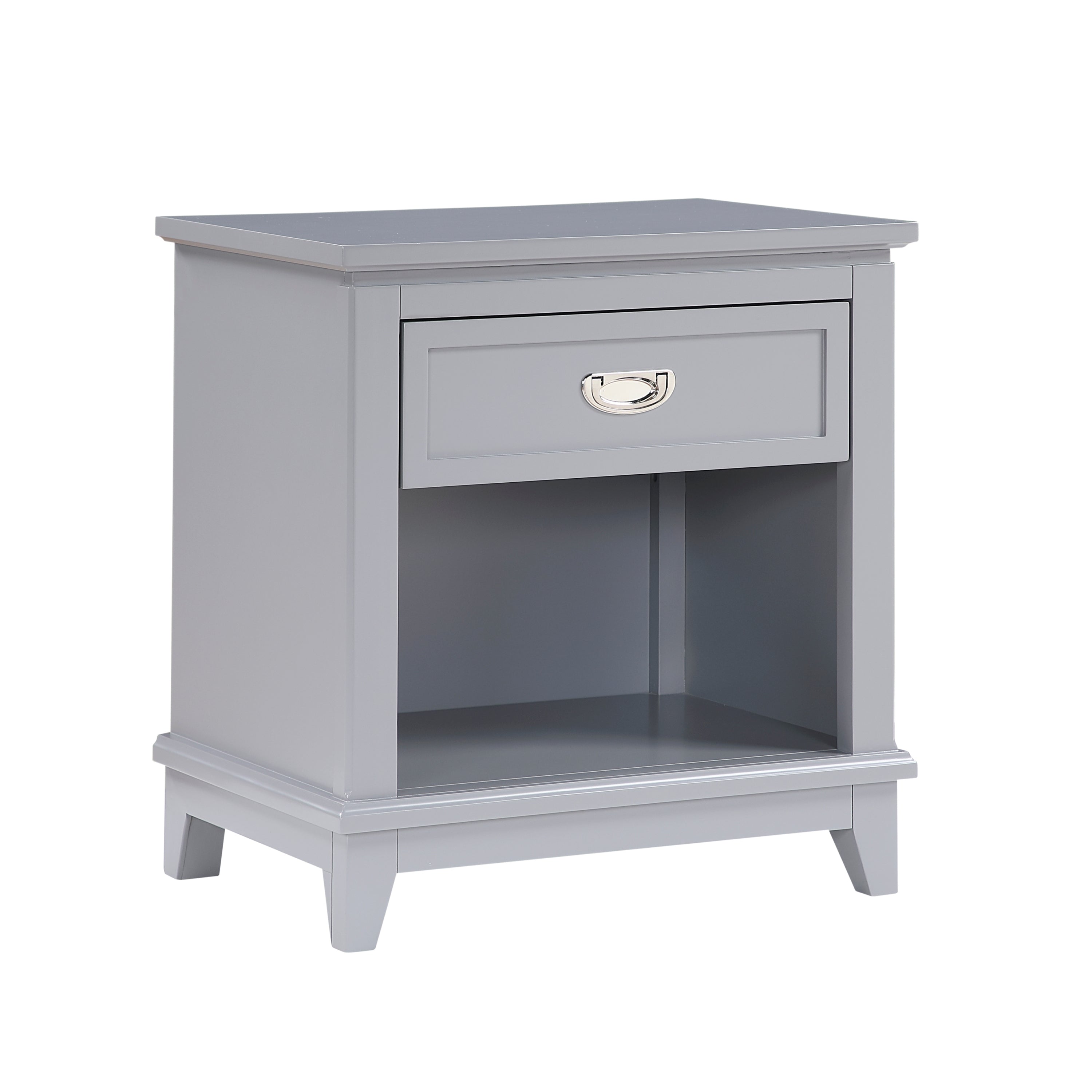 Gray Finish 1pc Nightstand with Storage Drawer Bottom Shelf Classic Style Bedroom Furniture