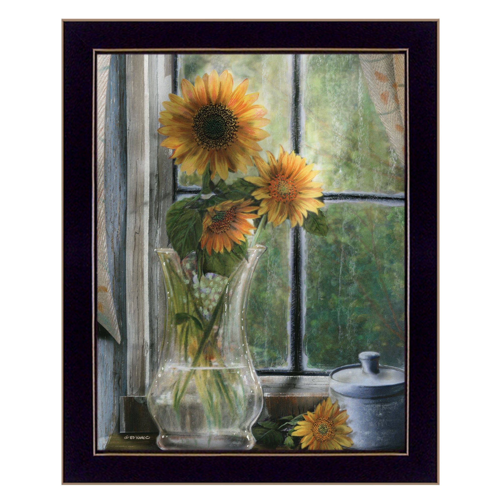 'Morning Flower' by ED Wargo, Ready to Hang Framed Print, Black Frame