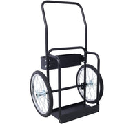 Large Dual Oxygen Tank Cart Dolly Double Cylinder Cart, 20' pneumatic Wheels Includes two fastening belts ,black