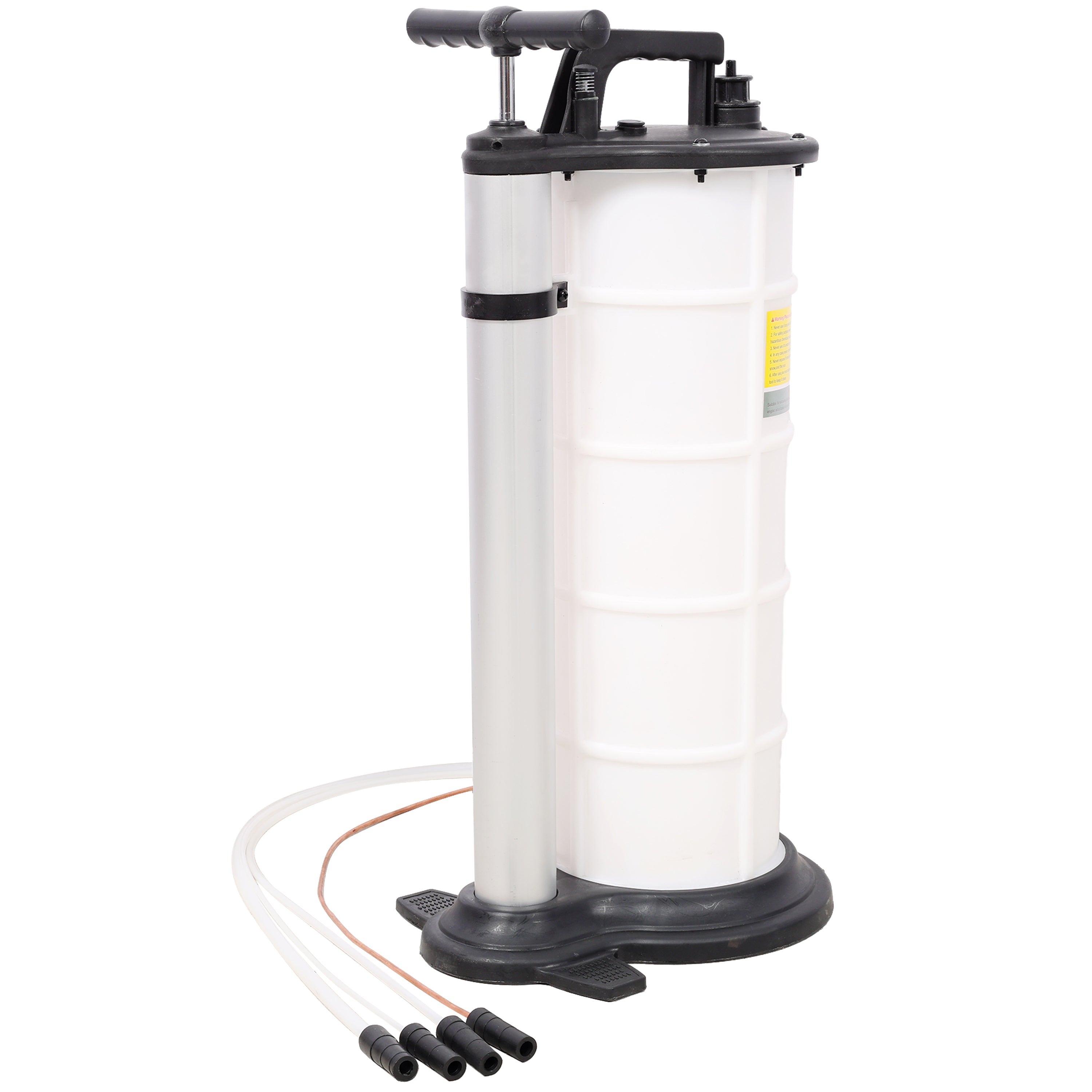 Manual Oil Extractor Pump 9L Capacity for Automotive Fluids, White+Black Plastic, 10x12.5x24.8 inches