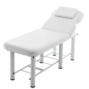 Professioanl Massage Table , Backrest Adjustable, Removable Headrest, Bottom Shelf Storage , Memory Foam Layer Salon Bed,White